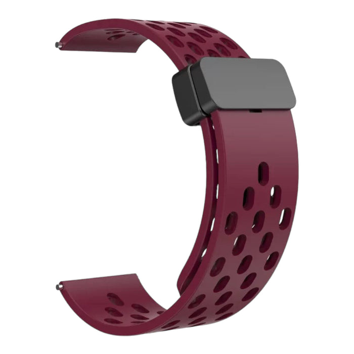 maroon-magnetic-sports-garmin-fenix-8-(51mm)-watch-straps-nz-magnetic-sports-watch-bands-aus