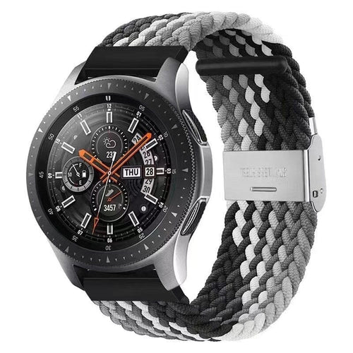 black-grey-white-garmin-forerunner-165-watch-straps-nz-nylon-braided-loop-watch-bands-aus