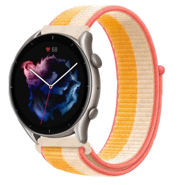 peach-yellow-xiaomi-amazfit-smart-watch,-smart-watch-2-watch-straps-nz-nylon-sports-loop-watch-bands-aus