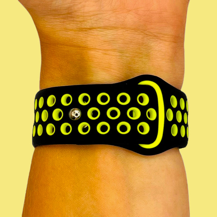 black-yellow-garmin-forerunner-165-watch-straps-nz-silicone-sports-watch-bands-aus