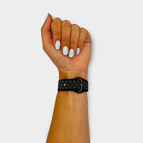 black-grey-garmin-forerunner-165-watch-straps-nz-silicone-sports-watch-bands-aus