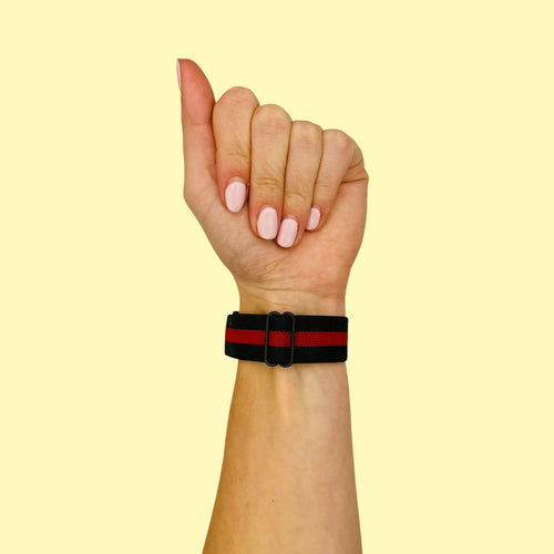black-red-stripe-xiaomi-amazfit-gts-3-watch-straps-nz-braided-loop-flex-watch-bands-aus