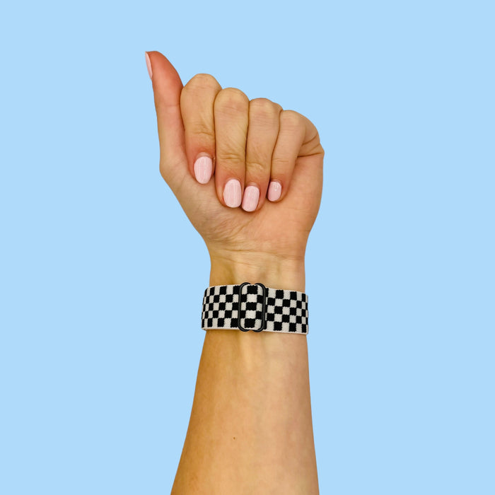 black-white-check-samsung-galaxy-watch-6-(44mm)-watch-straps-nz-braided-loop-flex-watch-bands-aus