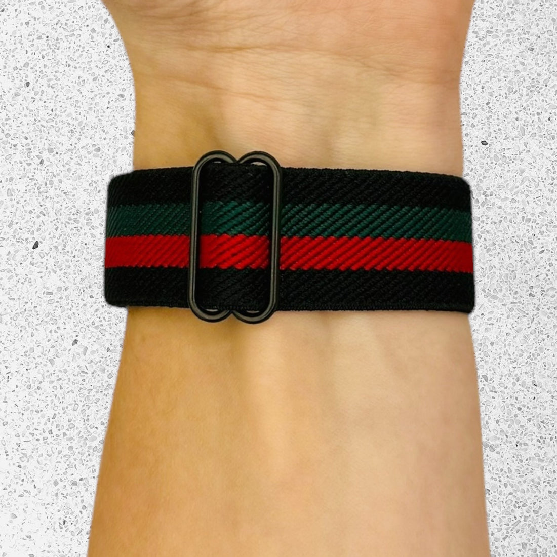 black-red-green-stripe-garmin-forerunner-55-watch-straps-nz-braided-loop-flex-watch-bands-aus-996764