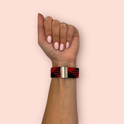 red-white-garmin-forerunner-165-watch-straps-nz-nylon-braided-loop-watch-bands-aus