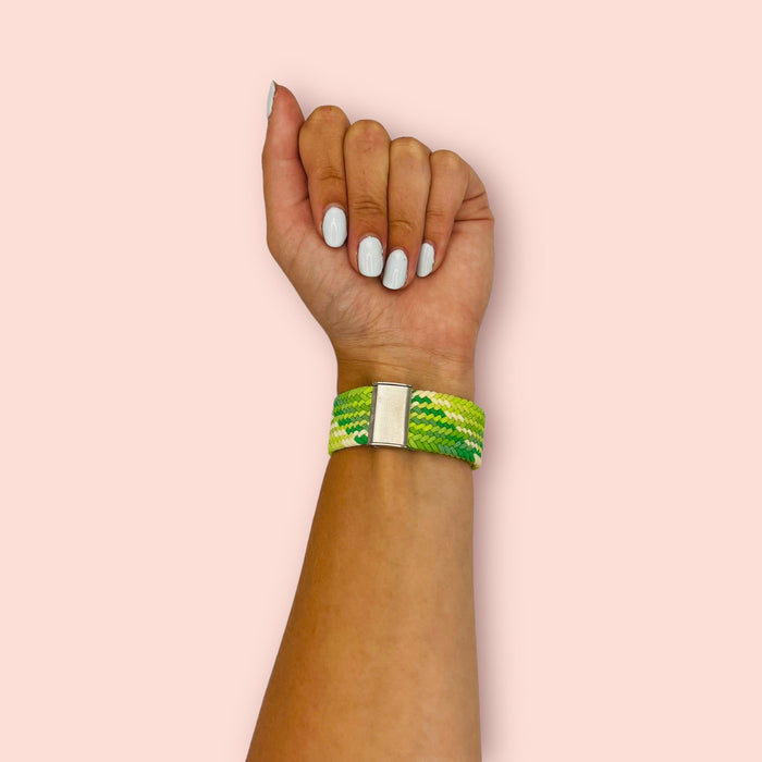 green-white-garmin-forerunner-165-watch-straps-nz-nylon-braided-loop-watch-bands-aus