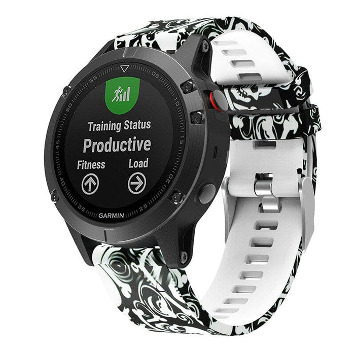 skulls-garmin-fenix-8-(47mm)-watch-straps-nz-pattern-silicone-watch-bands-aus