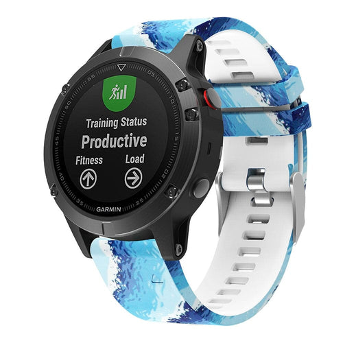 oceans-garmin-fenix-6-watch-straps-nz-pattern-silicone-watch-bands-aus