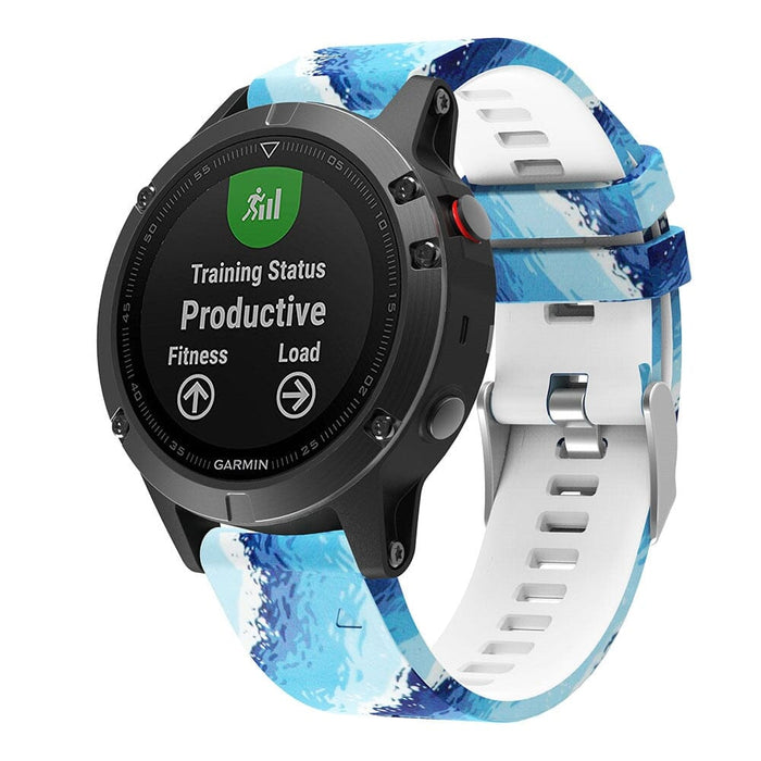 oceans-garmin-fenix-6-watch-straps-nz-pattern-silicone-watch-bands-aus