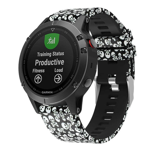 skull-crossbones-garmin-fenix-8-(47mm)-watch-straps-nz-pattern-silicone-watch-bands-aus