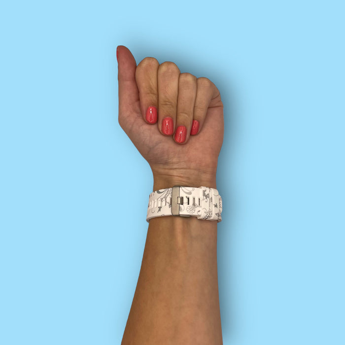 flowers-white-garmin-quickfit-22mm-watch-straps-nz-pattern-silicone-watch-bands-aus