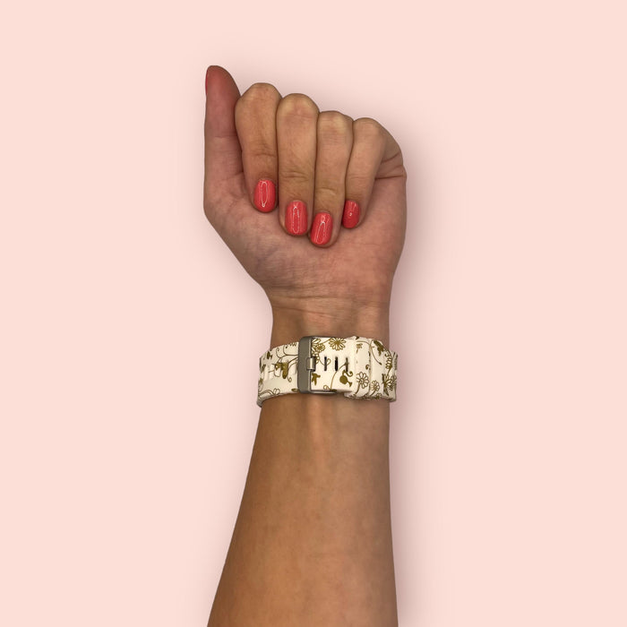 gold-flowers-garmin-descent-g2-watch-straps-nz-pattern-silicone-watch-bands-aus