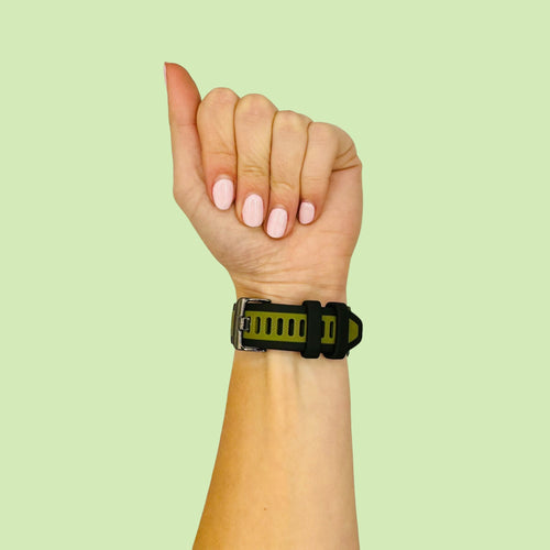 black-green-garmin-d2-mach-1-watch-straps-nz-dual-colour-silicone-watch-bands-aus