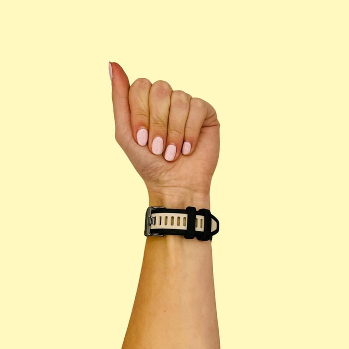 black-beige-garmin-approach-s70-(42mm)-watch-straps-nz-dual-colour-silicone-watch-bands-aus