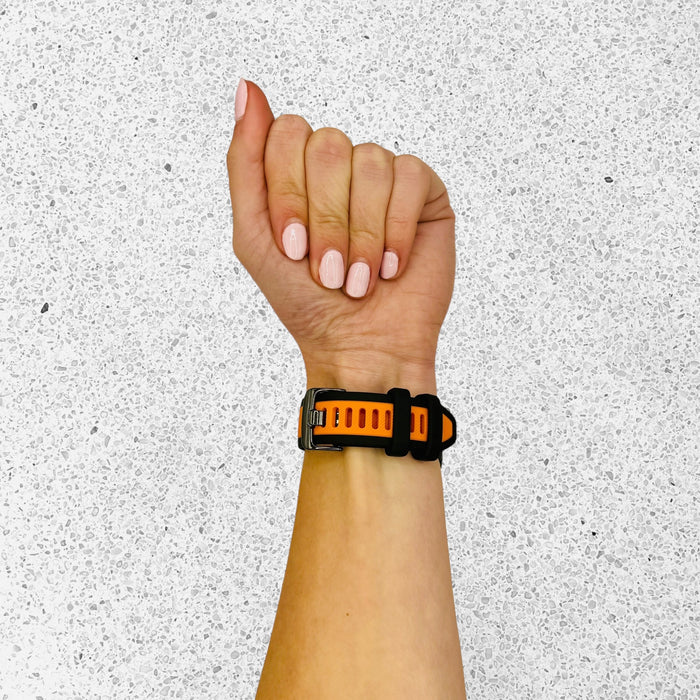 black-orange-xiaomi-redmi-watch-3-active,-lite-youth-watch-straps-nz-dual-colour-silicone-watch-bands-aus