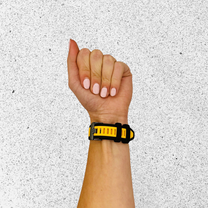 black-yellow-kogan-active+-smart-watch-watch-straps-nz-dual-colour-silicone-watch-bands-aus