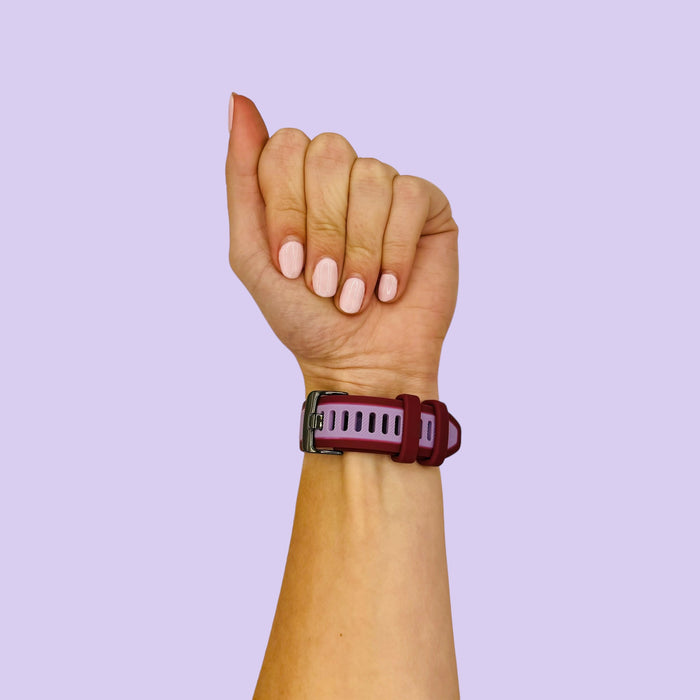 berry-lilac-garmin-venu-3s-watch-straps-nz-dual-colour-silicone-watch-bands-aus