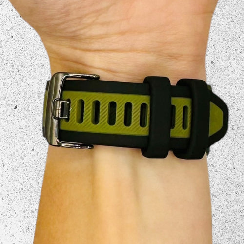 black-green-garmin-venu-2-watch-straps-nz-dual-colour-silicone-watch-bands-aus