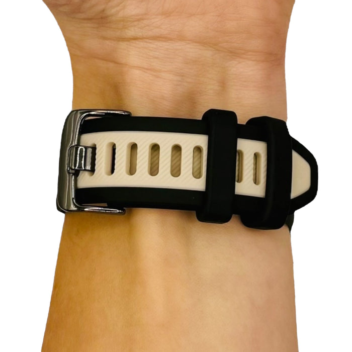 black-beige-samsung-galaxy-watch-4-(40-44mm)-watch-straps-nz-dual-colour-silicone-watch-bands-aus