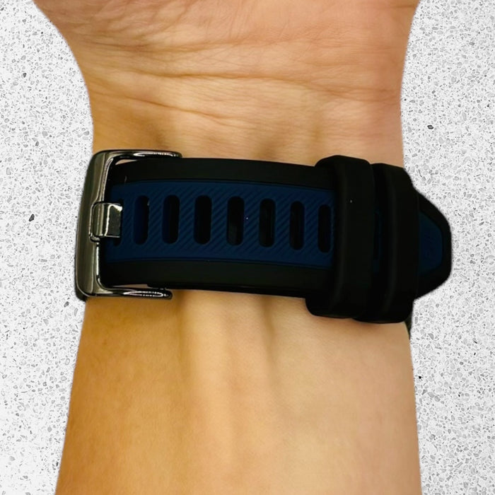 black-navy-blue-garmin-forerunner-255s-watch-straps-nz-dual-colour-silicone-watch-bands-aus