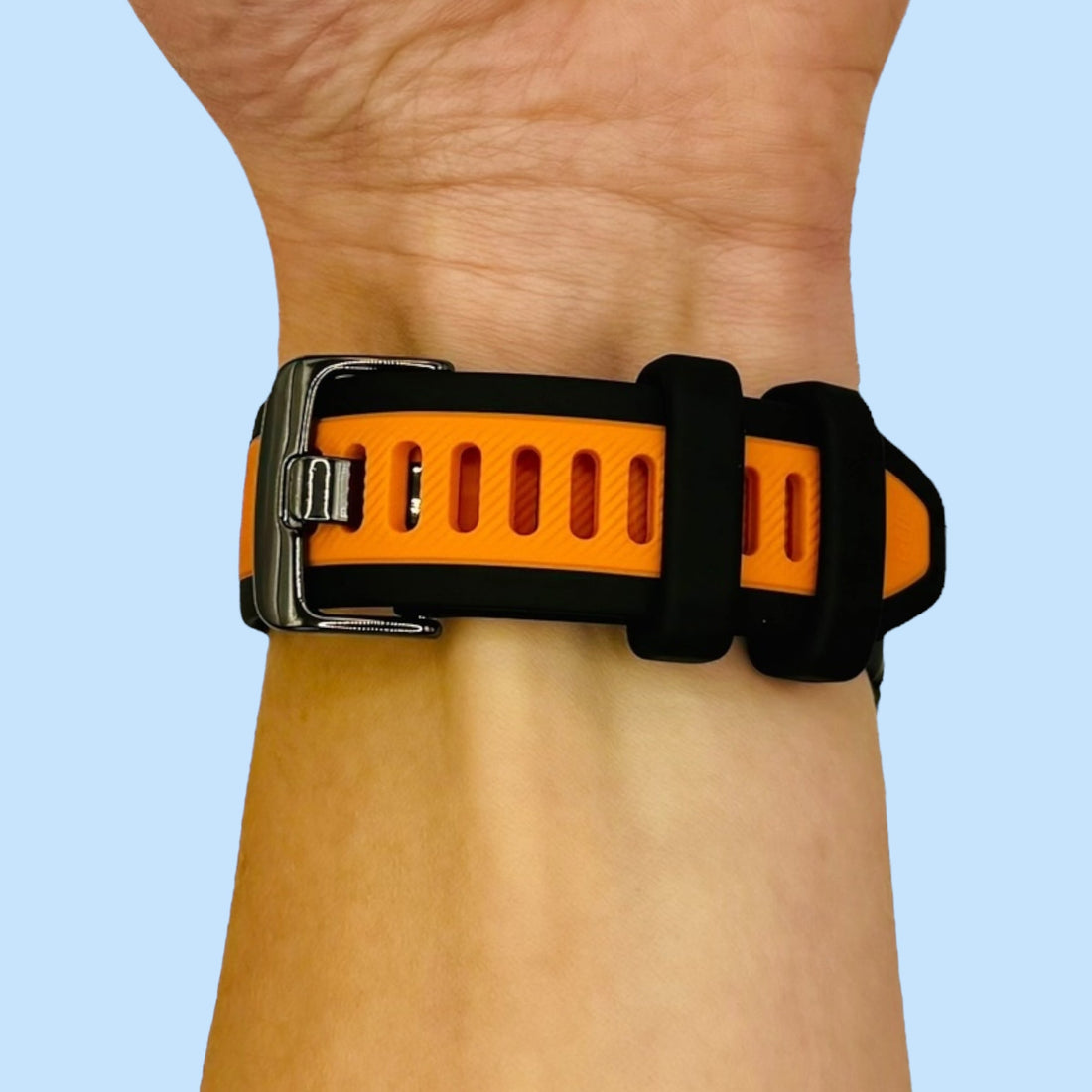 black-orange-garmin-venu-x1-watch-straps-nz-dual-colour-silicone-watch-bands-aus-996622