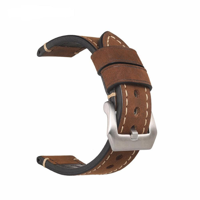 dark-brown-silver-buckle-garmin-vivoactive-3-watch-straps-nz-retro-leather-watch-bands-aus