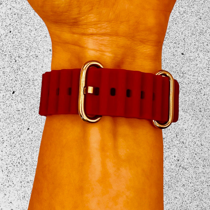 maroon-ocean-bandsgarmin-forerunner-165-watch-straps-nz-ocean-band-silicone-watch-bands-aus