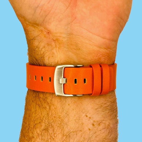 orange-silver-buckle-garmin-forerunner-165-watch-straps-nz-leather-watch-bands-aus
