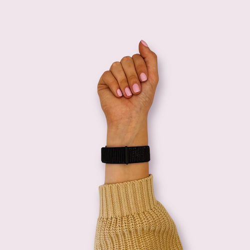 black-google-pixel-watch-4-(45mm)-watch-straps-nz-nylon-sports-loop-watch-bands-aus