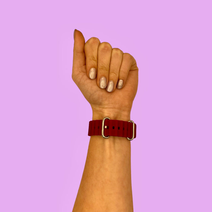 maroon-ocean-bands-garmin-descent-mk2s-watch-straps-nz-ocean-band-silicone-watch-bands-aus