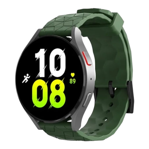 army-green-hex-patternpolar-ignite-watch-straps-nz-silicone-football-pattern-watch-bands-aus