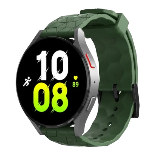 football-style-watch-straps-nz-silicone-hex-pattern-watch-bands-aus-army-green