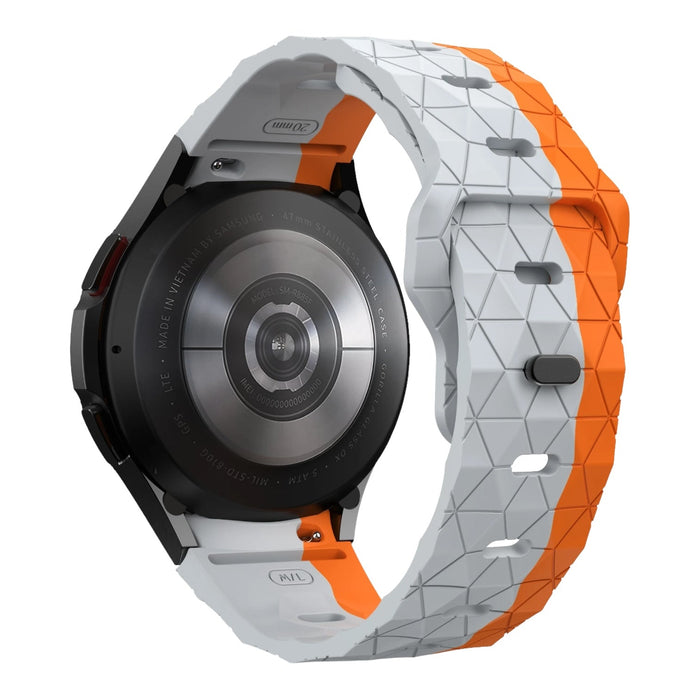 grey-orange-hex-patterncoros-apex-2-watch-straps-nz-silicone-football-pattern-watch-bands-aus