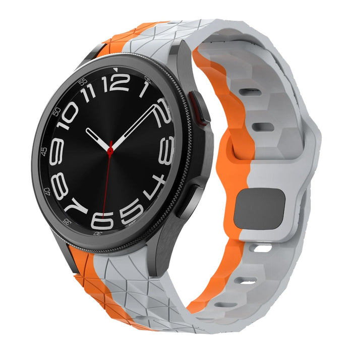 grey-orange-hex-patterncoros-20mm-range-watch-straps-nz-silicone-football-pattern-watch-bands-aus