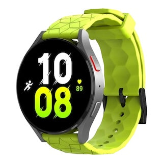 lime-green-hex-patternsamsung-galaxy-watch-4-(40-44mm)-watch-straps-nz-silicone-football-pattern-watch-bands-aus