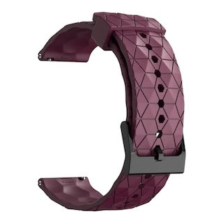 maroon-hex-patternsamsung-galaxy-watch-6-classic-(43mm)-watch-straps-nz-silicone-football-pattern-watch-bands-aus