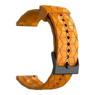 orange-hex-patterncoros-20mm-range-watch-straps-nz-silicone-football-pattern-watch-bands-aus