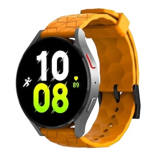 orange-hex-patternsamsung-galaxy-watch-4-(40-44mm)-watch-straps-nz-silicone-football-pattern-watch-bands-aus