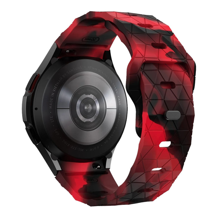 red-camo-hex-patternsamsung-galaxy-watch-4-classic-(42mm-46mm)-watch-straps-nz-silicone-football-pattern-watch-bands-aus
