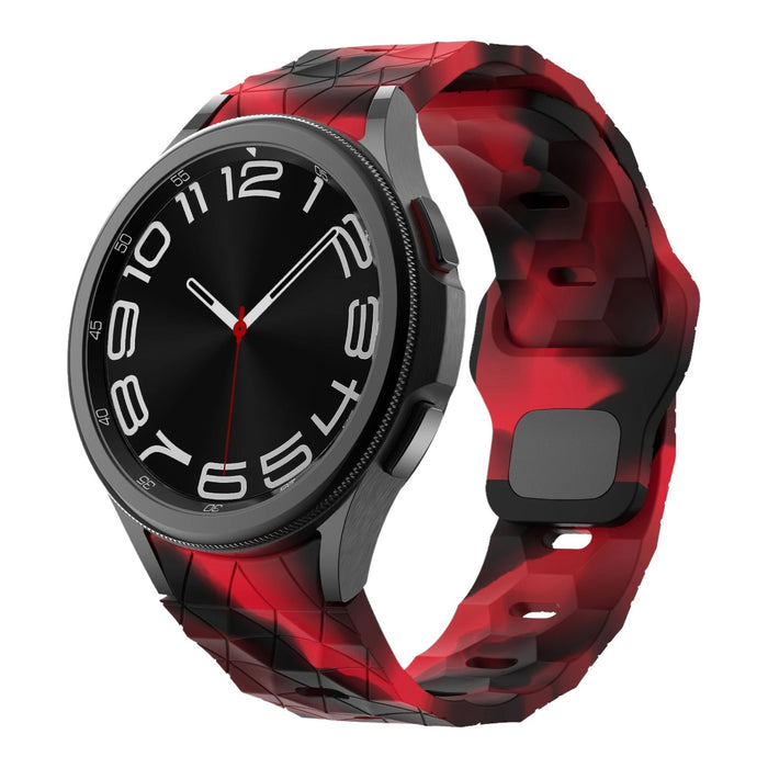 red-camo-hex-patternsamsung-galaxy-watch-active-2-(40mm-44mm)-watch-straps-nz-silicone-football-pattern-watch-bands-aus