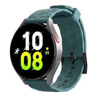 stone-green-hex-patternsamsung-galaxy-watch-5-(40-44mm)-watch-straps-nz-silicone-football-pattern-watch-bands-aus