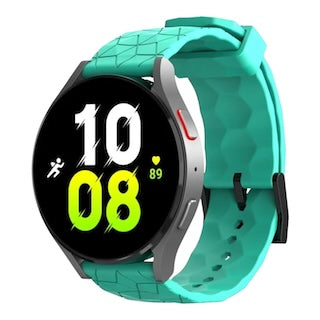 teal-hex-patternsamsung-galaxy-watch-4-classic-(42mm-46mm)-watch-straps-nz-silicone-football-pattern-watch-bands-aus