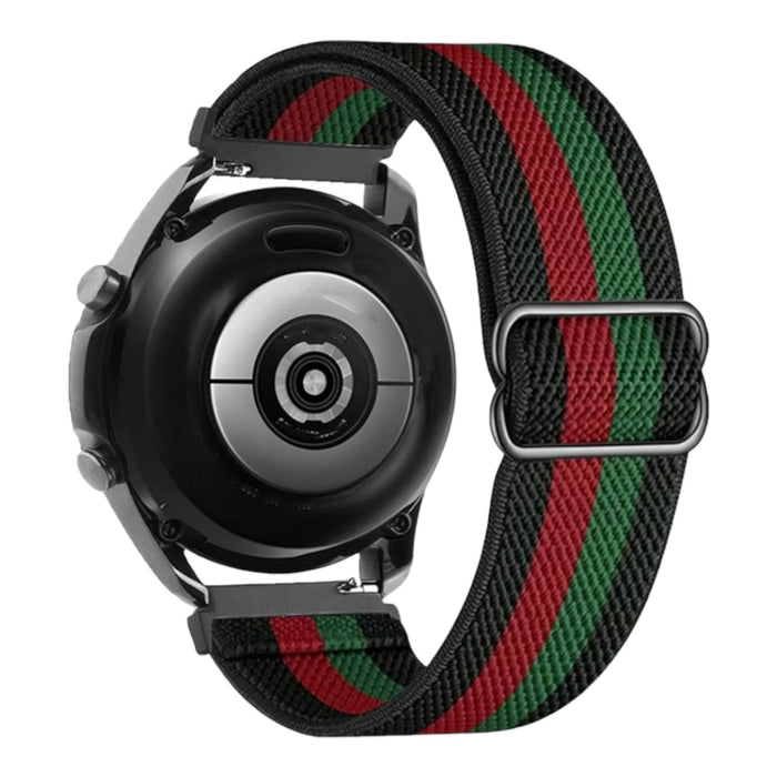 black-red-green-stripe-oppo-watch-3-watch-straps-nz-braided-loop-flex-watch-bands-aus