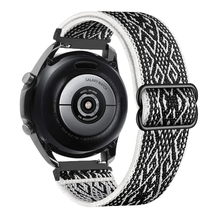bohemian-black-white-google-pixel-watch-3-(45mm)-watch-straps-nz-braided-loop-flex-watch-bands-aus
