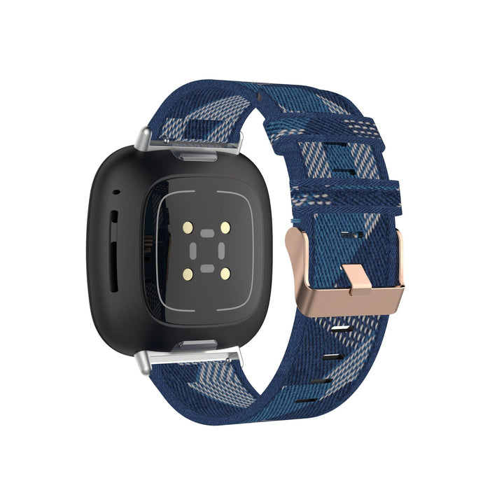 blue-pattern-fitbit-versa-watch-straps-nz-canvas-watch-bands-aus