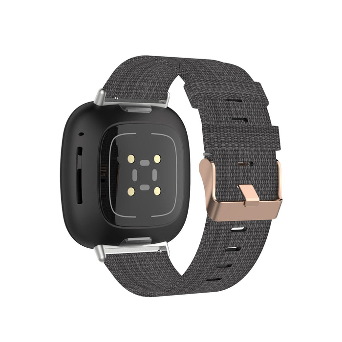 charcoal-fitbit-versa-watch-straps-nz-canvas-watch-bands-aus