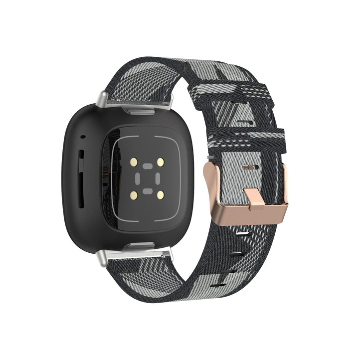 grey-pattern-fitbit-versa-watch-straps-nz-canvas-watch-bands-aus