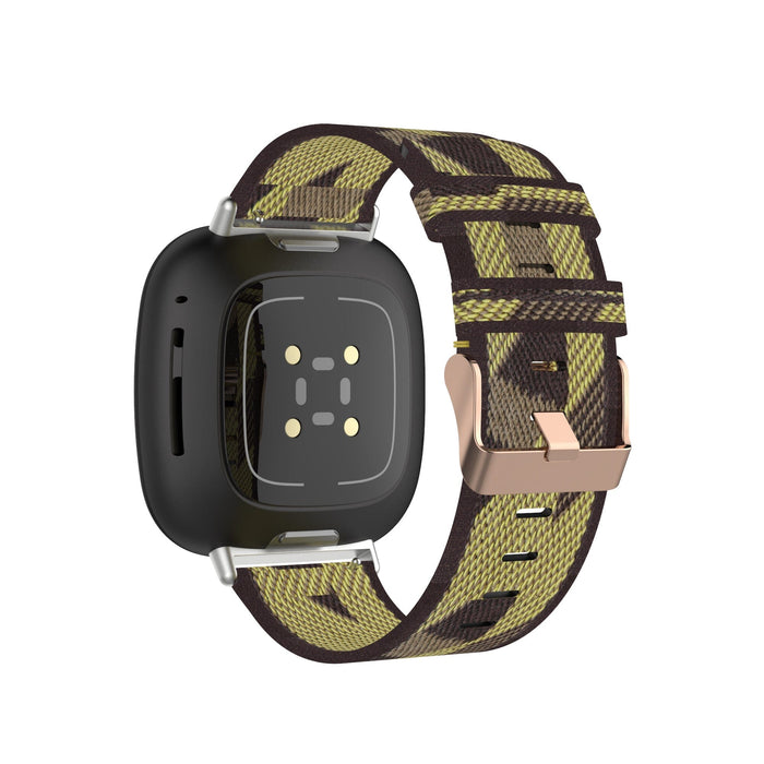 yellow-pattern-fitbit-versa-watch-straps-nz-canvas-watch-bands-aus