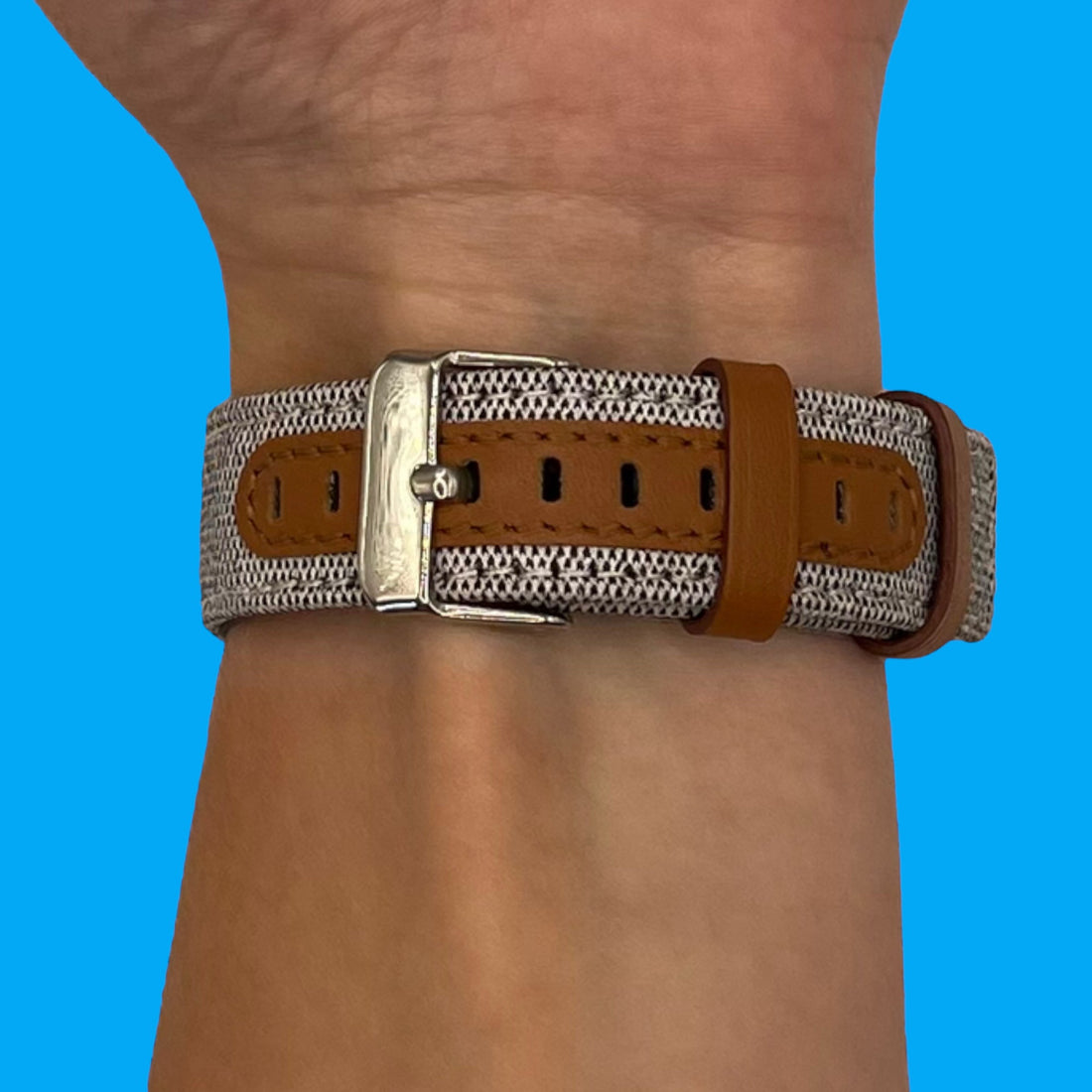 light-grey-rose-gold-buckle-garmin-approach-forerunner-20mm-range-watch-straps-nz-denim-watch-bands-aus