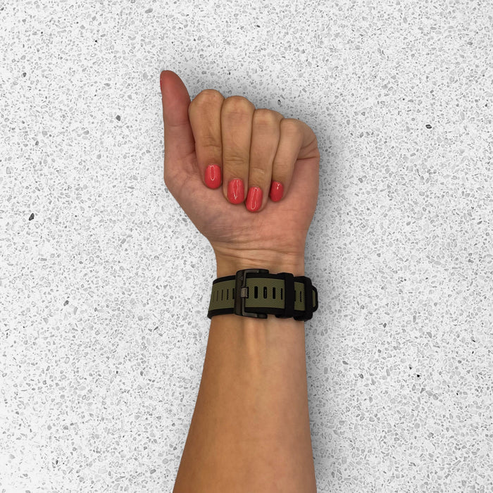 army-green-garmin-quatix-6-watch-straps-nz-dual-colour-sports-watch-bands-aus